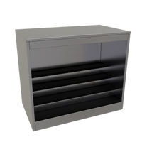 Glastender BLD-42-S Open Front Back Bar Liquor Display Cabinet, 42 Inch Wide, 3-Step LED Display