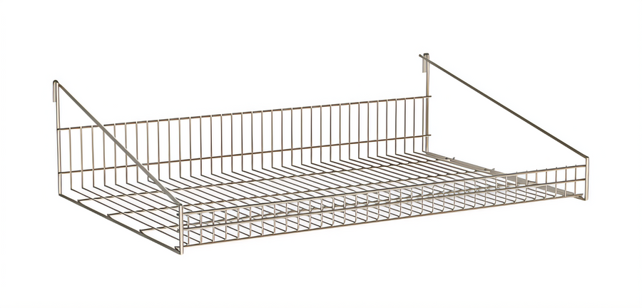 Product image #1 for Metro SmartWall Life 30" x 18" Wall-Mounted Grid Shelf with Retaining Edge, 304 Stainless Steel
