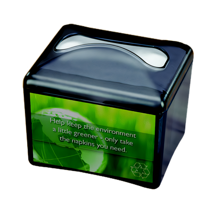 Product image #1 for Venue Tabletop Interfold Napkin Dispenser with Ad Insert Slot, 200 Capacity, Translucent Black Pearl