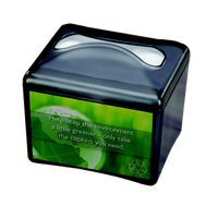 Venue Tabletop Interfold Napkin Dispenser with Ad Insert Slot, 200 Capacity, Translucent Black Pearl