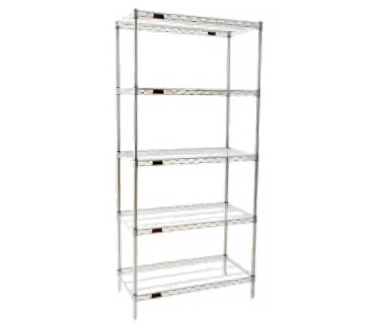 Product image #1 for Eagle Group 5-Tier Stationary Starter Wire Shelving Unit, 72" W x 18" D x 86" H, Stainless Steel Finish