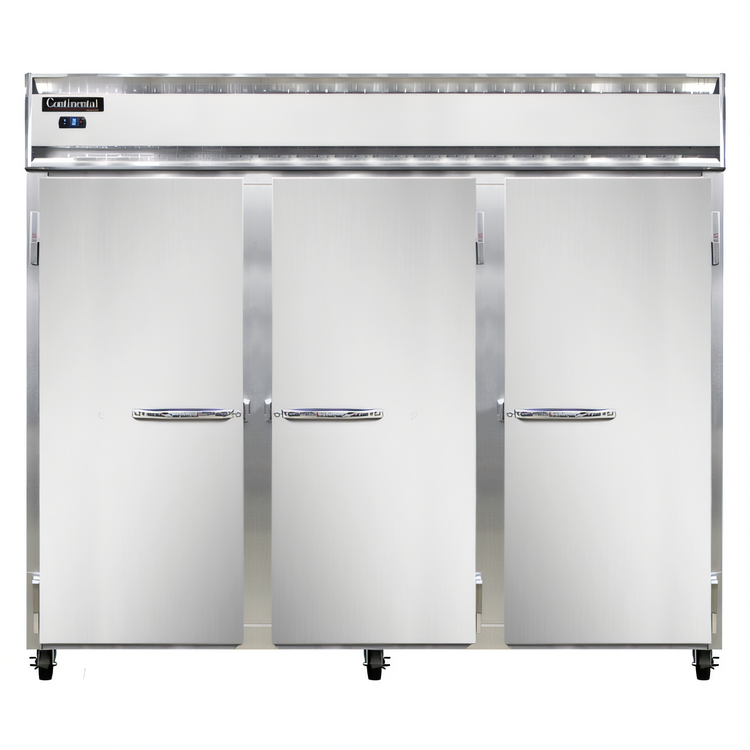 Product image #1 for Continental Refrigerator 3FESNSA Three-Section Extra-Wide Shallow Depth Reach-In Freezer