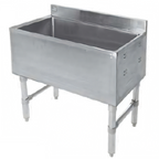 Thumbnail image #1 for Klinger's Trading IC1848 48-Inch Stainless Steel Underbar Ice Chest, 130 lb Capacity, 11-Inch Deep Bin, 4-Inch Backsplash, No Cold Plate