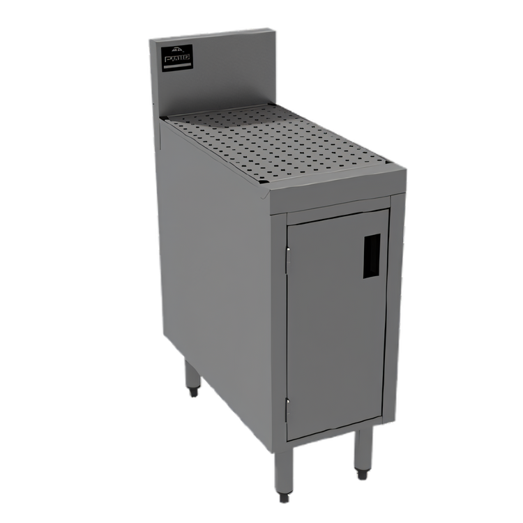 Product image #1 for Advance Tabco Prestige Supreme Stainless Steel Underbar Drainboard Cabinet with Removable Hinged Doors, 12 x 25 x 36 Inches