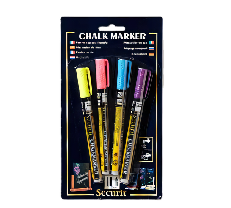 Product image #1 for Securit Mini Tip Chalk Marker Set, Assorted Tropical Neon Colors, 4-Pack
