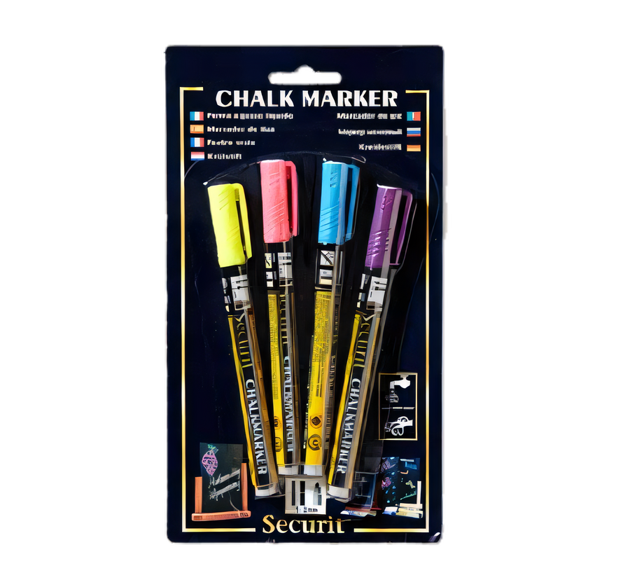 Product image #1 for Securit Mini Tip Chalk Marker Set, Assorted Tropical Neon Colors, 4-Pack