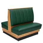 Thumbnail image #1 for ATSMFG ATS AT&S-AD-LXW42-6CH GR6 Alex Wood Standard Booth, double, 48" long x 42" high, 6-channel back, wood trim, removable sinuous spring