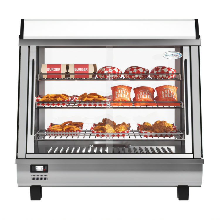 Product image #2 for KoolMore 26-Inch Countertop Self-Service Hot Food Display Warmer, 3 Cu. Ft., 3 Shelves, Stainless Steel and Glass