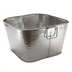 Thumbnail image #1 for American Metalcraft Square Stainless Steel Cooling Tub, 32.5 Qt, Hammered Finish
