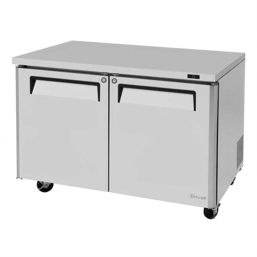 Product image #1 for Turbo Air M3 Series 48-Inch Two-Section Undercounter Refrigerator with Rear-Mounted Self-Contained Refrigeration, Solid Swing Doors, 12.2 Cu. Ft.