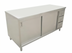 Thumbnail image #1 for Omcan USA Enclosed Stainless Steel Work Table with Cabinet Base, Sliding Doors and 3 Drawers, 60 x 30 x 36 Inches