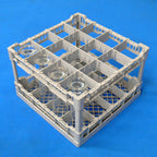 Thumbnail image #1 for Eurodib USA Lamber CC00125 Full-Size 16-Compartment Plastic Gray Glass Rack