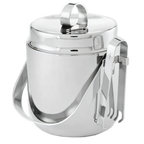 Thumbnail image #1 for American Metalcraft Top Shelf DWIB40 Double-Wall Stainless Steel Ice Bucket, 40 oz., Round Mirror Finish with Ice Tongs Case of 8