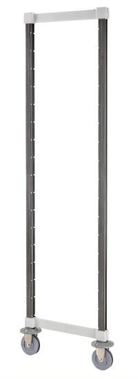 Cambro Camshelving Elements XTRA High Density Mobile Post Kit with Casters and Bumpers, 24-1/2 x 72 Inches, Speckled Gray
