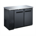 Thumbnail image #1 for Omcan USA 2-Section Reach-In Refrigerated Back Bar Cooler, 48.8-Inch Wide, Side-Mounted Self-Contained, Solid Doors, Stainless Steel Top