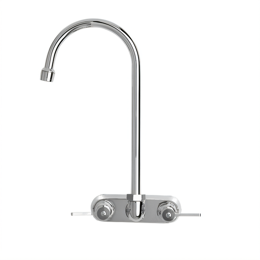 Product image #1 for Fisher 4BSLH Backsplash-Mount Commercial Faucet with 13-1/2-Inch Rigid Gooseneck Spout, 4-Inch Centers, 2.2 GPM