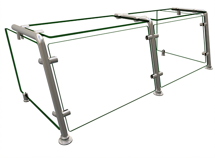 Product image #1 for Hatco Flav-R-Shield Full-Service Pass-Over Sneeze Guard, 2-Bay, 48 Inch Wide x 18 Inch Deep