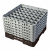 Thumbnail image #2 for Cambro Camrack Full Size 49-Compartment Glass Rack with 6 Soft Gray Extenders, Brown