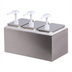 Thumbnail image #1 for Carlisle 3-Pump Countertop Topping Rail Condiment Dispenser with Removable 2.5-Qt Jars