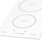 Thumbnail image #1 for Summit Commercial SINC2B231W 12-Inch 2-Burner Drop-In Induction Cooktop with Digital Touch Controls, White Glass