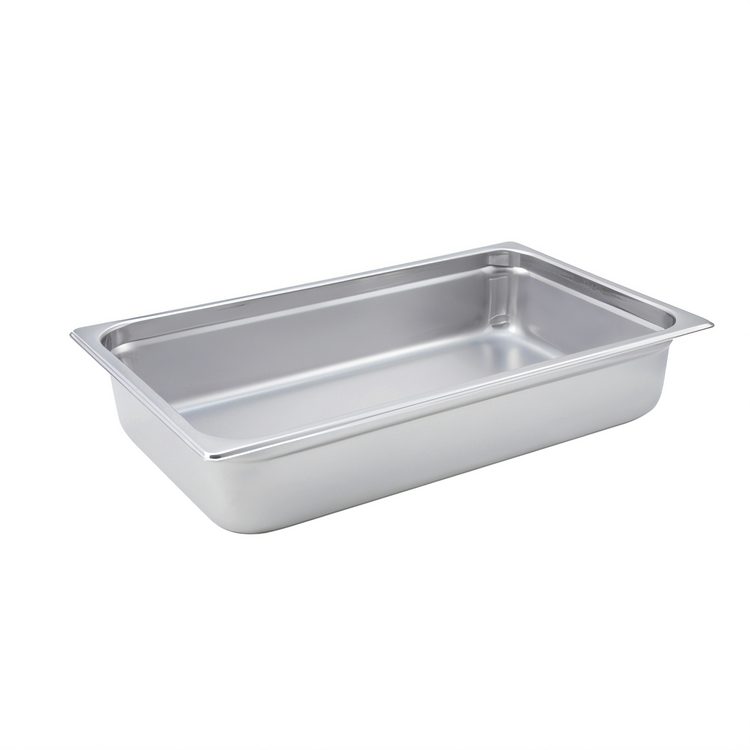 Product image #2 for Winco Full-Size 24 Gauge Anti-Jamming Solid Steam Table Pan, 4 Inch Deep, 18/8 Stainless Steel