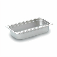 Omcan USA 1/3 Size Solid Stainless Steel Steam Table Pan, 4-Inch Deep