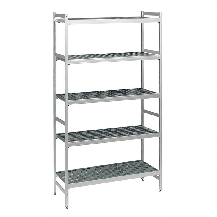 Product image #1 for Fermostock 5-Tier Stationary Starter Shelving Unit, 83" H x 26" W x 14" D, Perforated Aluminum with Polymer Inserts