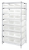 Thumbnail image #1 for Quantum Chrome Plated Stationary Bin Wire Shelving System with 8 Shelves and 21 Bins, 36 x 24 x 74 Inches