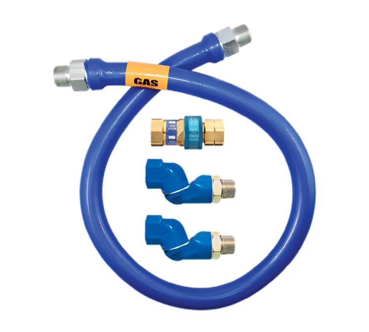 Product image #1 for Dormont Blue Hose 1-1/4-Inch I.D. x 72-Inch Moveable Gas Connector Hose Assembly with Double Swivel MAX and SnapFast Quick-Disconnect
