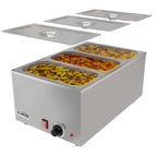 Thumbnail image #1 for Koolmore CFW-3 3-Section Electric Countertop Food Warmer, 18 Qt., Stainless Steel, Wet or Dry Operation