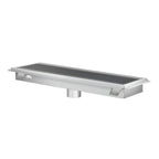 Thumbnail image #1 for Koolmore KM-FTG-1230 Commercial Stainless Steel Floor Trough Drain, 30 x 12 Inches, Subway-Style Grating, 4-Inch Drain Connections