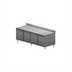 Thumbnail image #1 for BK Resources 84 x 30 Inch Stainless Steel Cabinet Base Chef Table with Hinged Locking Doors and 5 Inch Backsplash