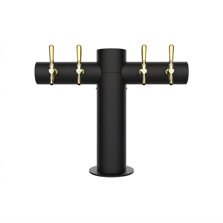 Product image #1 for Micro Matic Metropolis T-Style 4-Faucet Glycol-Cooled Beer Tower, Matte Black