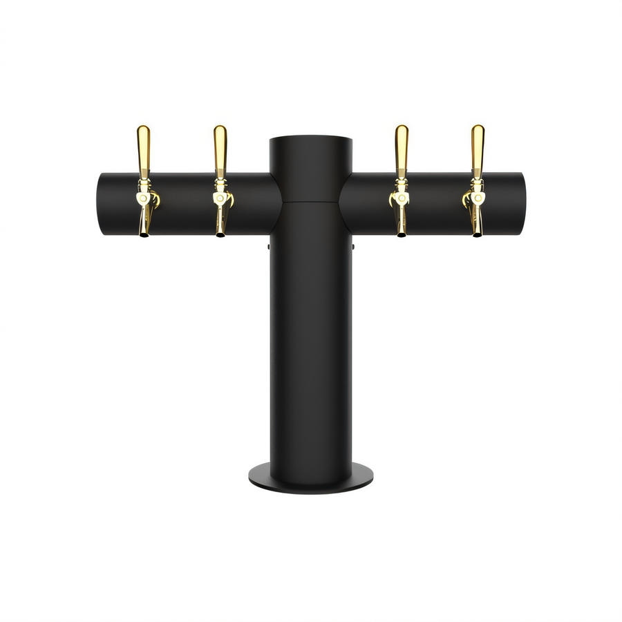 Product image #1 for Micro Matic Metropolis T-Style 4-Faucet Glycol-Cooled Beer Tower, Matte Black