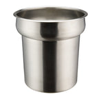 Thumbnail image #1 for Winco INS-4.0 4 Qt Round Stainless Steel Inset Pan, Heavy Weight, Mirror Finish, Bent Rim Case of 36