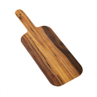 American Metalcraft Naturals 12 x 6 Inch Rectangular Melamine Serving Peel with Handle, Acacia Pattern