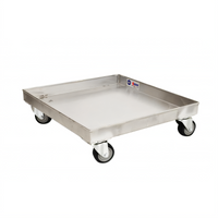 Omcan Dish Rack Cart, 661 lb. Capacity, 304 Stainless Steel, 4 Swivel Casters