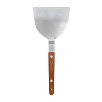 Winco Stainless Steel Teppanyaki Turner with Wood Handle, 4-Inch x 3-1/2-Inch Blade