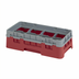 Thumbnail image #2 for Cambro Camrack Half-Size 8-Compartment Glass Rack with Soft Gray Extender, Cranberry