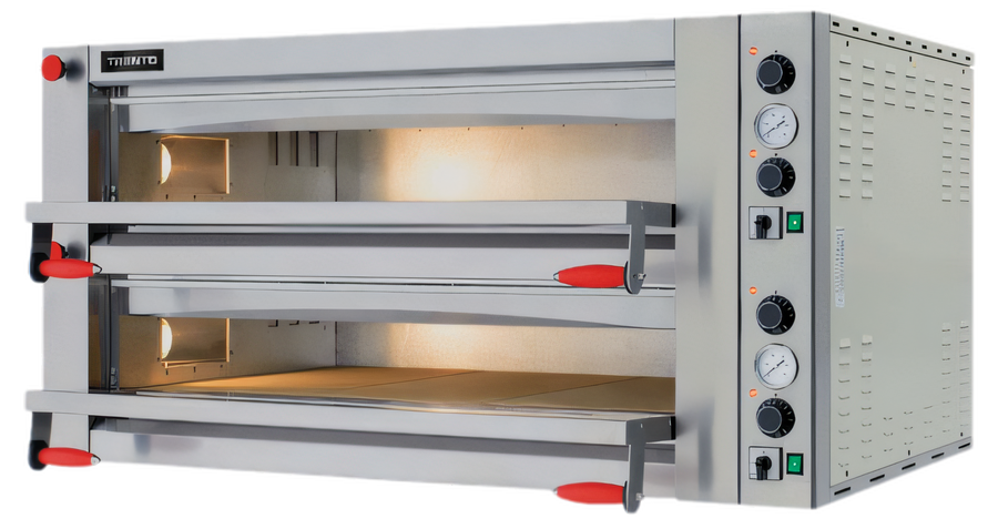 Product image #1 for Fuoco Series 43-Inch Wide Double-Chamber Electric Deck Pizza Oven with Mechanical Controls