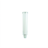 San Jamar Medium Pull-Type Wall-Mount Water Cup Dispenser, 16-Inch Tube, White