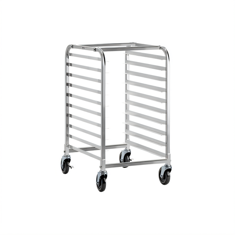 Product image #1 for Sapphire Welded Aluminum Sheet Pan Rack, 10-Pan Capacity, 5-Inch Swivel Casters with Brakes