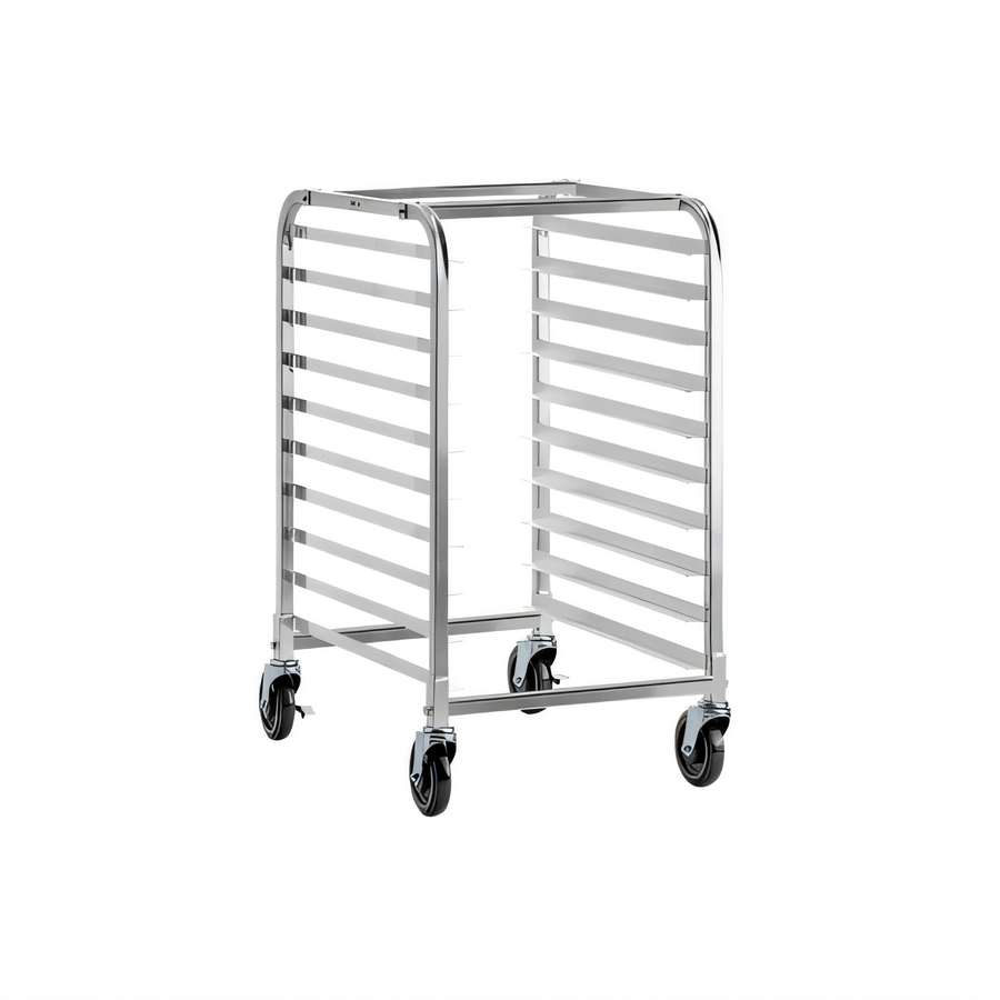 Product image #1 for Sapphire Welded Aluminum Sheet Pan Rack, 10-Pan Capacity, 5-Inch Swivel Casters with Brakes