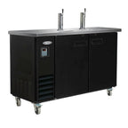 Thumbnail image #1 for Serv-Ware DD49-2-HC Commercial Beer Dispenser Cooler, Flat-Top, 49.1-Inch, Two-Tower, 2-Faucet, Black