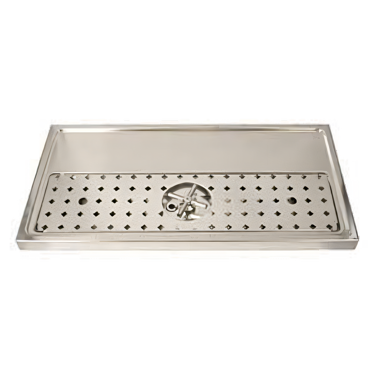 Product image #1 for Surface-Mount Platform Drip Tray with Glass Rinser, 31-1/2 Inches x 15-3/4 Inches, For 3-5 Faucets