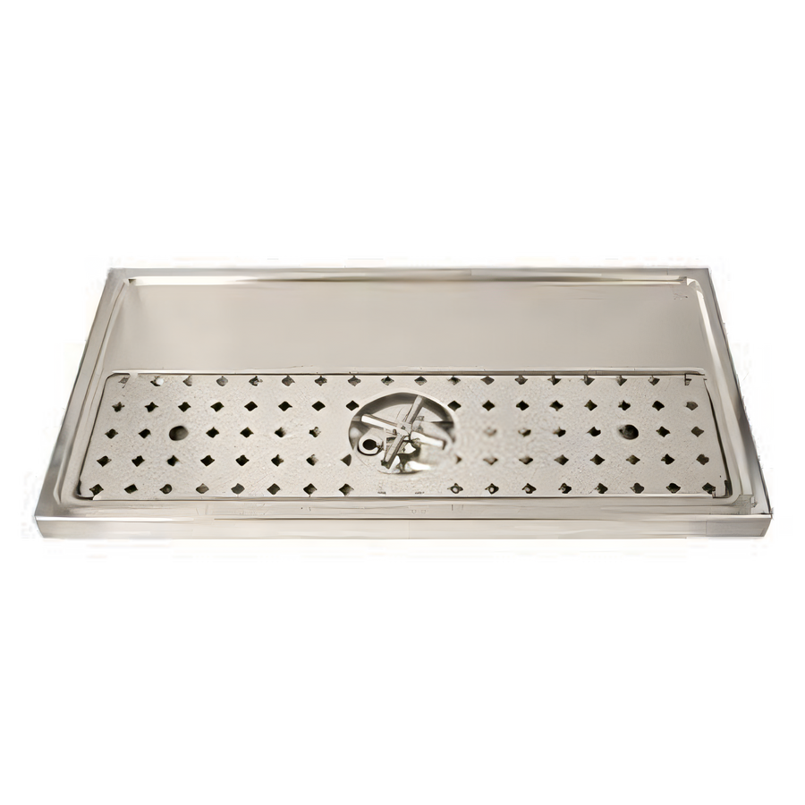 Product image #1 for Surface-Mount Platform Drip Tray with Glass Rinser, 31-1/2 Inches x 15-3/4 Inches, For 3-5 Faucets