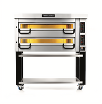 PizzaMaster PM 912ED Two-Deck Full-Size Electric Stone Hearth Pizza Oven with Stand
