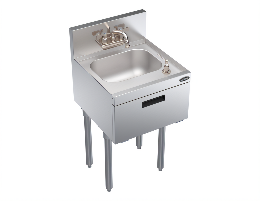 Product image #1 for Krowne Royal Series Freestanding Underbar Hand Sink Unit with Soap & Towel Dispenser, 18" x 19", 14" x 10" Bowl