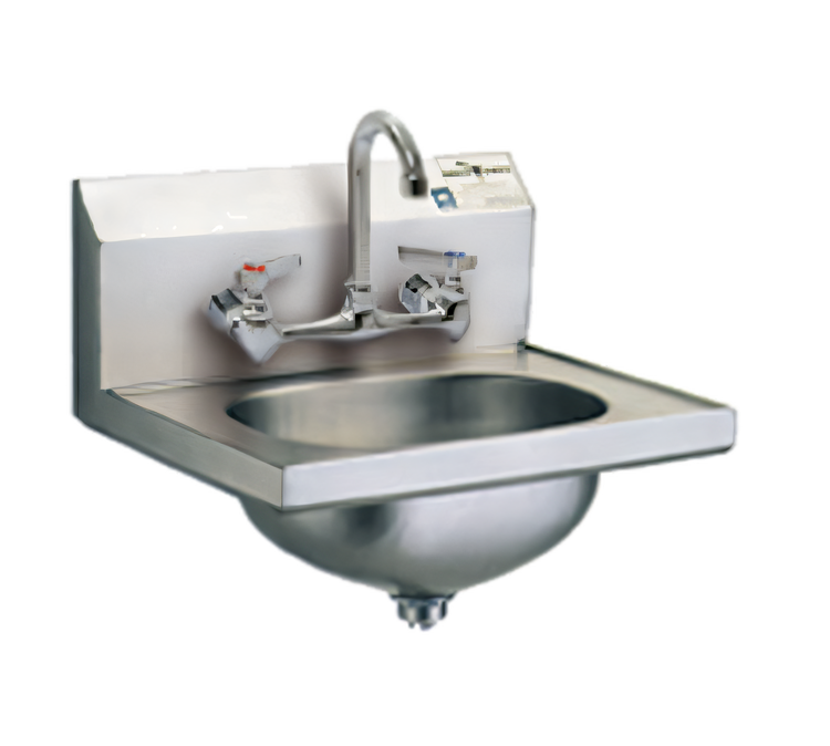 Product image #1 for Eagle Group Wall-Mount Stainless Steel Hand Sink with 8-Inch OC Gooseneck Faucet and Basket Drain