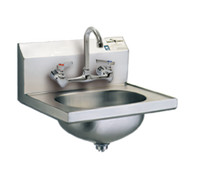 Eagle Group Wall-Mount Stainless Steel Hand Sink with 8-Inch OC Gooseneck Faucet and Basket Drain